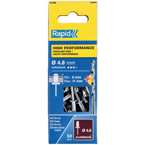 Rapid High Performance Rivets 4.8 x 14mm (Blister of 50) - Model RPD5000389