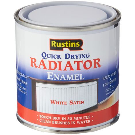 Rustins RADS250 Quick Dry Satin White Radiator Enamel Paint – 250ml