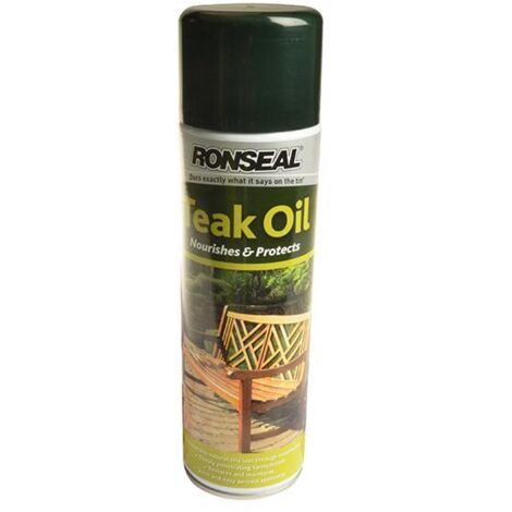 Ronseal 35820 Garden Furniture Teak Oil Aerosol Spray 500ml - Protective Weatherproof Finish