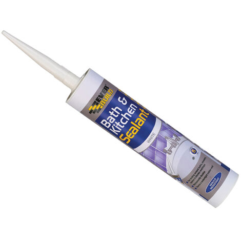 Everbuild Sika Waterproof White Bath & Kitchen Sealant, Mould-Resistant, 290ml (1/8)