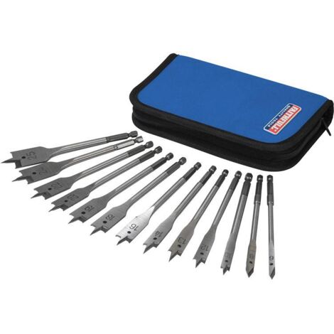 Faithfull 13-Piece Flat Bit Set for Drilling and Woodworking - Model FAIFBSET13E