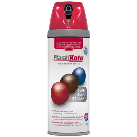 PlastiKote Twist & Spray Gloss Bright Red Paint - 400ml