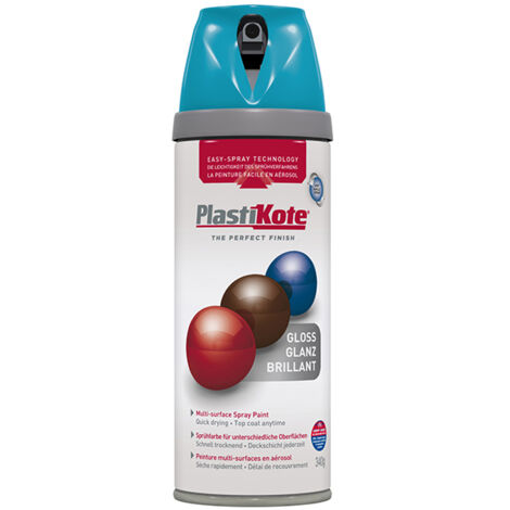 PlastiKote 440.0021118.076 Twist & Spray Gloss Mediterranean Blue 400ml PKT21118