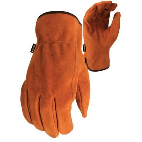 Stanley Black & Decker Cowhide Leather Work Gloves, Size 10, Protective Driver Gloves (Model SY710L) (1/3)