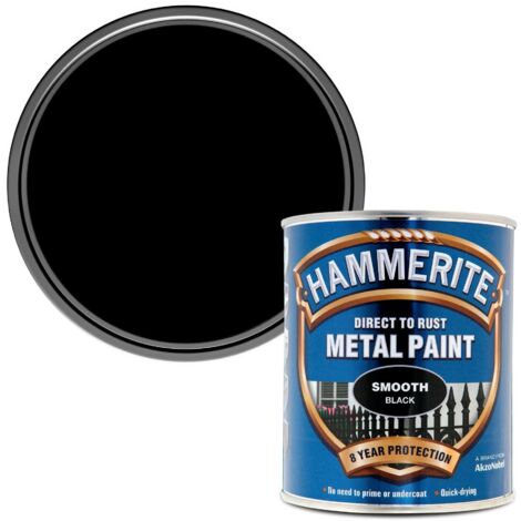 Hammerite - Smooth Direct To Rust Metal Paint - 750ML - Black