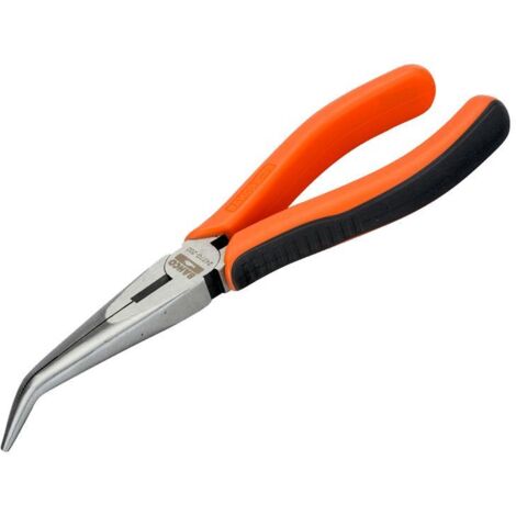 Bahco 2477G ERGO™ Bent Snipe Nose Pliers, 200mm (8-inch), Ergonomic Design for Precision and Comfort