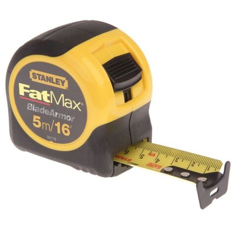 Stanley FatMax BladeArmor 5m (16ft) Tape Measure with Dual Metric and Imperial Measurements and 32mm Wide Blade