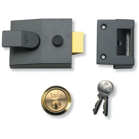 Yale Locks P85 Deadlocking Nightlatch 40mm Backset DMG Finish Satin Chrome Cylinder Visi YALP85DMGSC