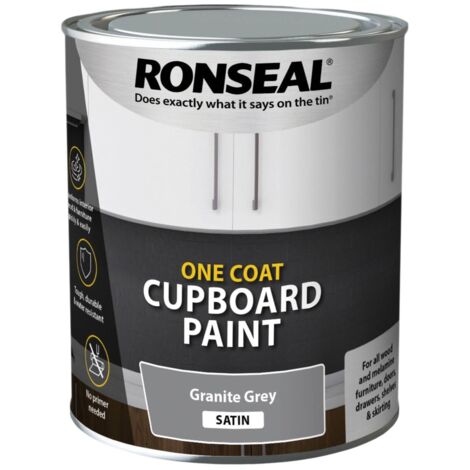 Ronseal 39371 One Coat Cupboard Paint Granite Grey Satin 750ml RSLOCCGGS750 (1/3)