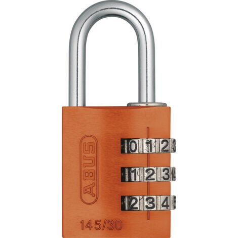 ABUS 46579 145/30 30mm Aluminium Combination Padlock Orange 46579 ABU14530ORA