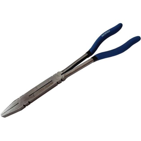 Faithfull 300mm (12-inch) Long Reach Flat Nose Pliers with Slim Profile for Precise Grip and Extended Reach (1/3)