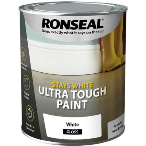 Ronseal Stays White Ultra Tough Paint Gloss White 750ml RSLSWUTGP750