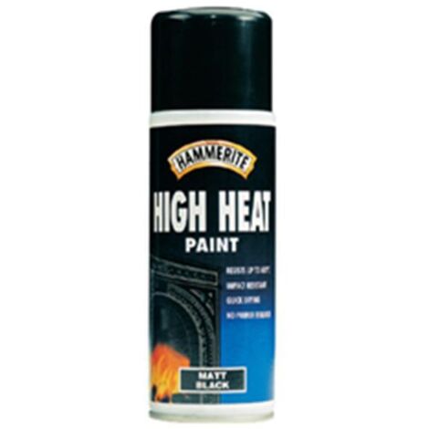 Hammerite High Heat Black Aerosol Spray Paint - 400ml, Matte Finish