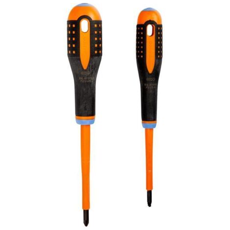Bahco ERGO™ Insulated VDE Screwdriver Set with Combi Flat and Pozidriv Tips – 5-Piece Professional Insulated Screwdrivers for Electrical Work