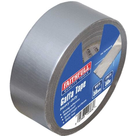 Faithfull Silver Gaffa Tape 50m Roll 50mm Width Heavy Duty Tape FAITAPEGAFS (1/5)