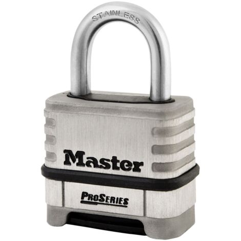 Master Lock ProSeries 1174D Stainless Steel 4-Digit Combination Padlock – 57mm (2.24 inches) for Enhanced Security (1/2)