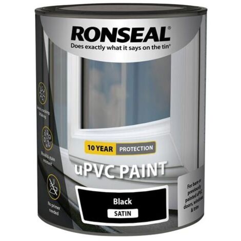 Ronseal 39393 uPVC Paint Black Satin 750ml RSLUPVCBS750
