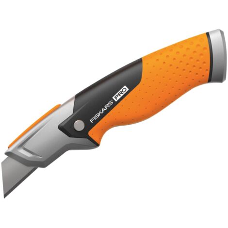 Fiskars Universal Utility Knife with Fixed Blade – 7.2-inch (18.2 cm), Stainless Steel and Plastic, Black/Orange, CarbonMax Blade, Model 1027222