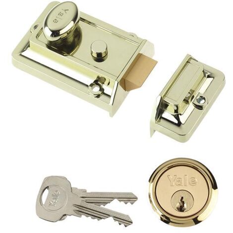 Yale Locks P77 Traditional Nightlatch with 60mm Backset in Brasslux Finish (Model YAL77BLXPB)