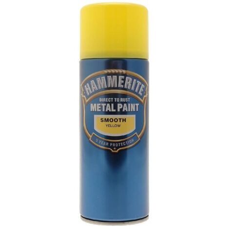 Hammerite Direct to Rust Smooth Finish Aerosol Spray Paint - Yellow, 400ml