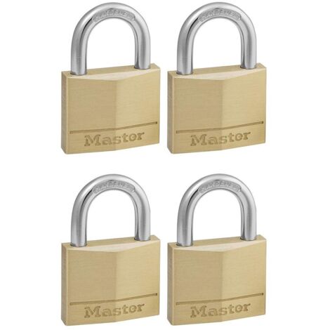 Master Lock Solid Brass 50mm Padlock 5-Pin - Keyed Alike x 4 MLK150Q