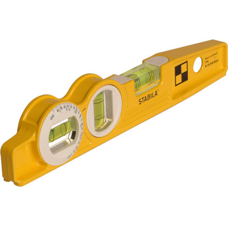 Stabila 81SREM Magnetic Bubble Level with 360° Inclinometer, 25cm Torpedo Design, Includes Belt Holster (1/10)