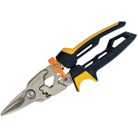 Fiskars PowerGear™ Aviation-Style Heavy-Duty Tin Snips, 38.1mm Straight Cut