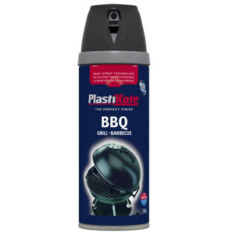 PlastiKote 440.0026020.076 Twist & Spray BBQ Paint Black 400ml PKT26020