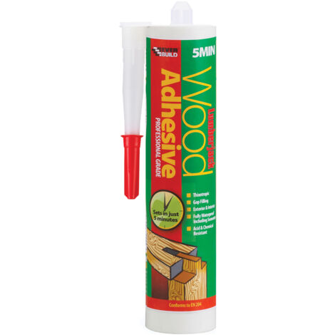 Everbuild Lumberjack 5-Minute Polyurethane Wood Adhesive Gel, 310ml (Twin Pack)