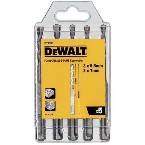 Dewalt DT9398-QZ SDS Plus 5-Piece Drill Bit Set for Concrete and Masonry