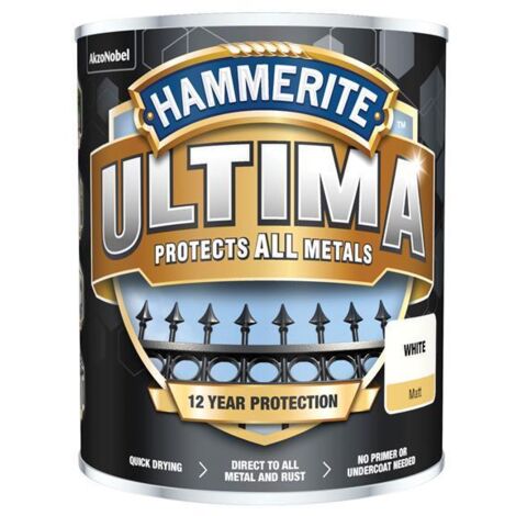 Hammerite Ultima Matt Metal Paint - 750ml - White (1/3)