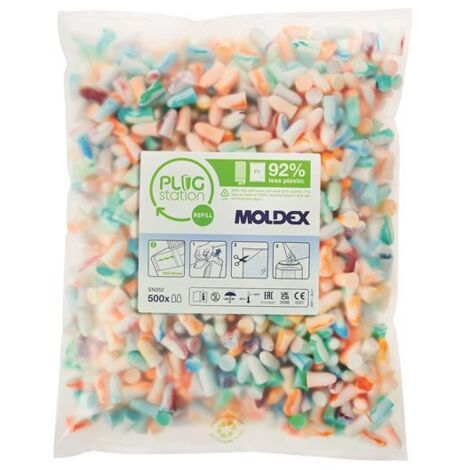 Moldex 786001 Spark Plugs PlugStation 500 Refill – SNR 35 dB Hearing Protection Earplugs (500 Pairs)