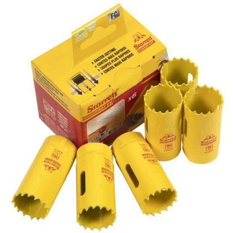 Starrett FCH0100-6 Fast Cut Bi-Metal Holesaw 25mm Bulk Pack of 6 STRFCH01006