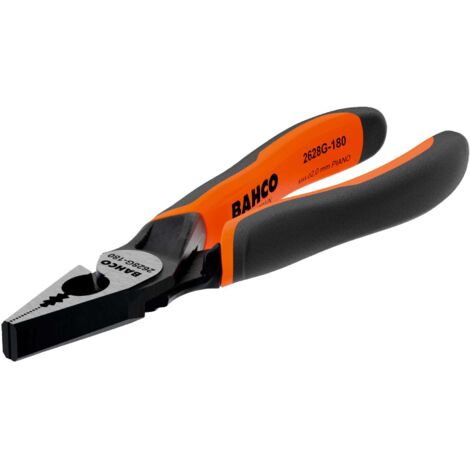 Bahco 2628G ERGO™ Combination Pliers, 180mm (7-inch) Heavy-Duty Multi-Tool for Electrical and Mechanical Work