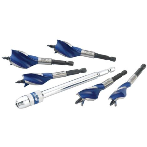 Irwin 1922007 Blue Groove 6X Stubby Wood Bit Set, 5 Piece: 16-25mm + Extension IRW1922007