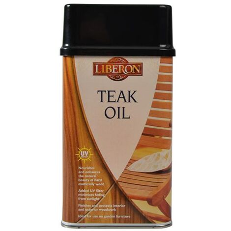 Liberon Teak Oil with UV Filters – 500ml, Protects and Enhances Wooden Surfaces