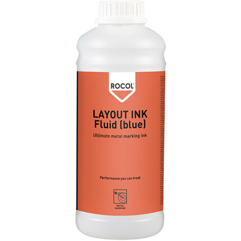 ROCOL 57034 Blue Layout Ink Fluid - 1 Liter for Precise Marking and Layout Work