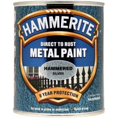 Hammerite - Hammered Direct To Rust Metal Paint- 750ML - Silver