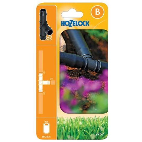 5 x Hozelock 2767 T Tee 3 Way Junction Connector 13mm Micro Irrigation Watering