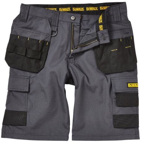 DEWALT Cheverley Lightweight Grey Polycotton Shorts – 36-inch Waist, Men's Workwear