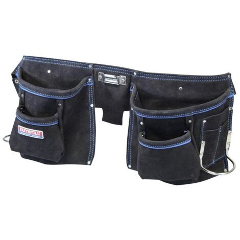 Faithfull Double Tool & Nail Pouch Leather Size 215 x 500mm FAIDTNP3B (1/5)