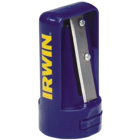 IRWIN 233250 Manual Pencil Sharpener – Blue and Yellow, Handheld, Durable and Easy to Use