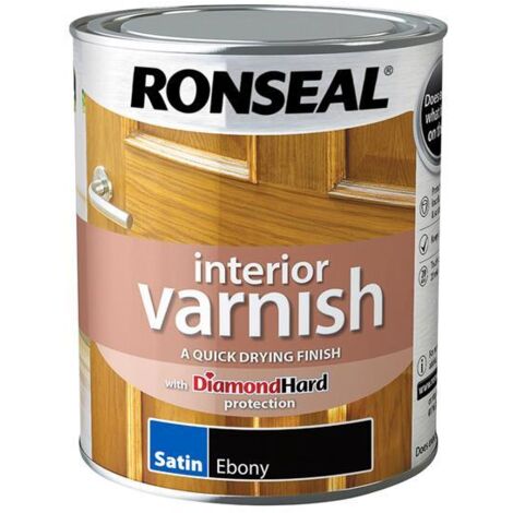 Ronseal 39432 Interior Varnish Quick Dry Satin Ebony 750ml RSLIVSEB750