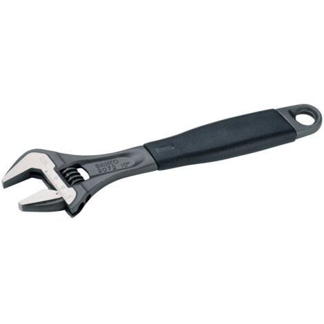 Bahco 28 mm ERGO Adjustable Wrench with Phosphated Finish, Rubberized Handle, and Adjustable Jaw