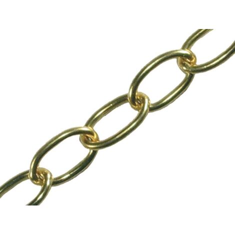 Faithfull 1.8mm x 10m Polished Brass Oval Chain - Durable and Elegant Jewelry or Crafting Accessory (1/3)