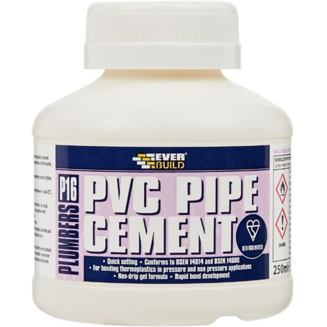 Everbuild – Plumber's PVC pipe cement 250ml – Non-drip thixotropic adhesive for uPVC and ABS – Long open time with rapid bond strength (1/3)