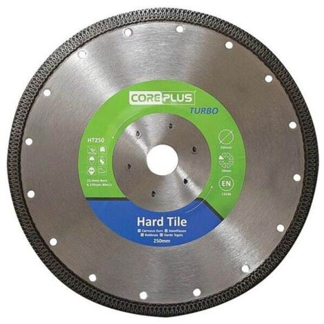 CorePlus CORDBHT250 HT250 Hard Tile Turbo Diamond Blade 250mm CORDBHT250 (1/2)
