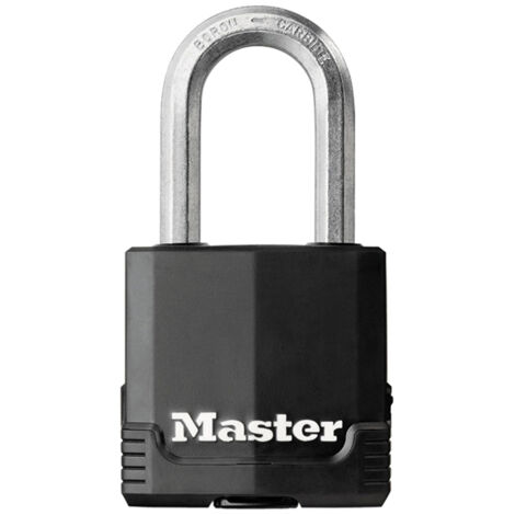 Master Lock Excell High-Security Padlock with Long Shackle, Rust-Resistant Laminated Steel Body, 54mm Width, Key Lock, Ideal for Gates, Garages, and Outdoor Use