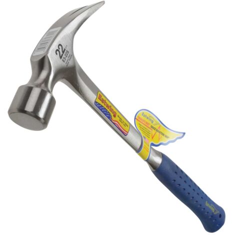 Estwing E3/22S 22oz Straight Claw Framing Hammer with Vinyl Grip and Shock Reduction Handle, 616g (22oz), 406mm Length