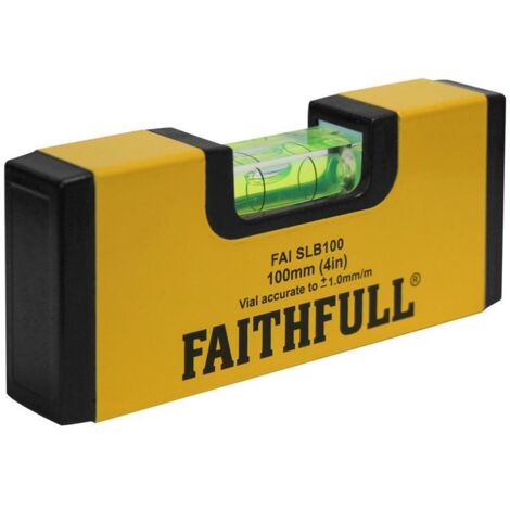 Faithfull Magnetic Mini Level 100mm - Compact and Precise Spirit Level for Accurate Measurements